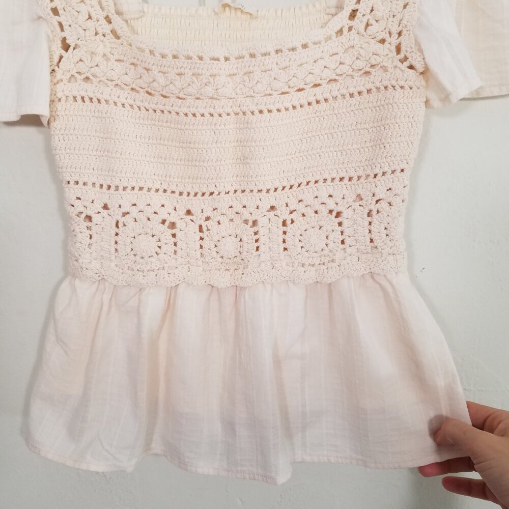 Miss Me Crochet Top Blouse Size S - Picture 2 of 5